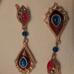 Galerie Tsangarakis luxury ethnic jewelry set new, gold plated necklace and earrings