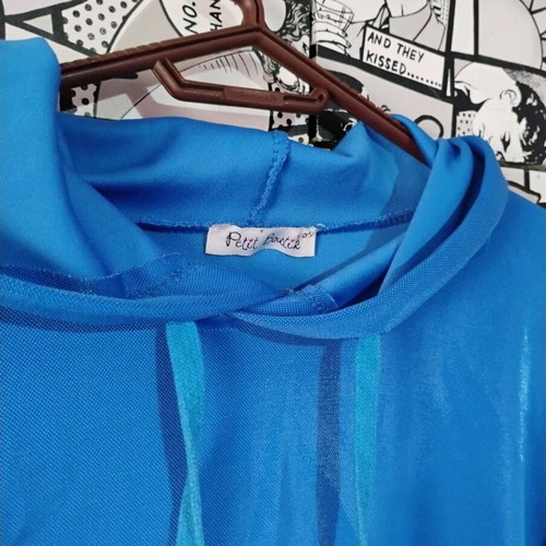 Crop Top Light Fleece Blue One Size Like New