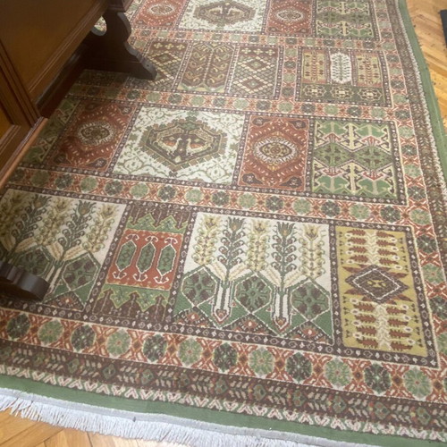 Wool living room and dining room rug with two smaller rugs