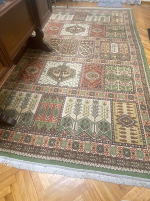Wool living room and dining room rug with two smaller rugs