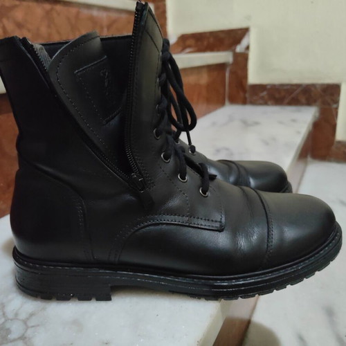 Pitbull leather ankle boots used, size 43, black, YKK zipper