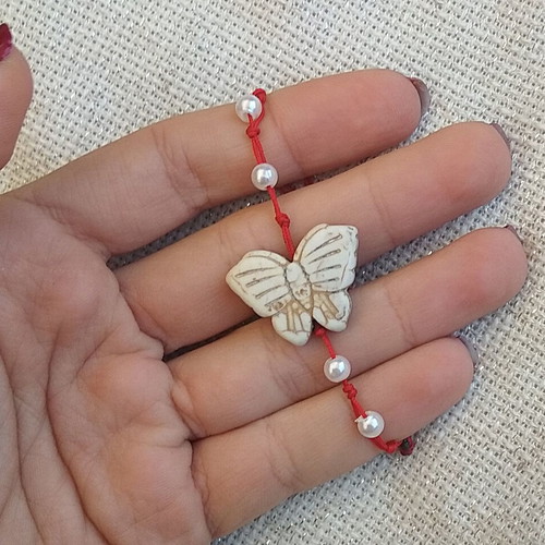 Bracelet with butterfly chaolite and pearls new for Martis