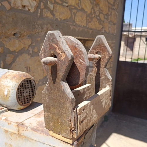 Weaving tool used, old wooden for folk art collection or museum