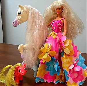 Barbie Λουλουδένια συλλεκτική & άλογο του ονείρου & vintage Μικρό μου πόνυ