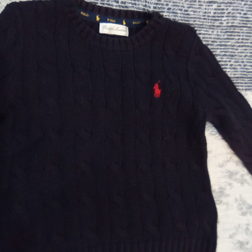 Polo Ralph Lauren baby knitted sweater used, dark blue, 18-24 months