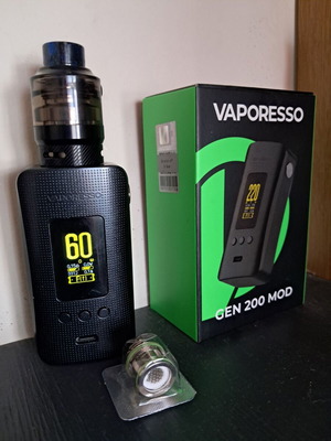 Ηλ.Τσιγάρο Vaporesso Box Mod Gen 200 220W Dark Black σαν καινούργιο σετ