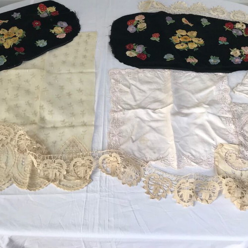 Set of various embroidered linens used with minor imperfections