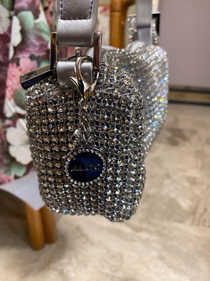Cocktail bag Aldo shoulder silver new with strass