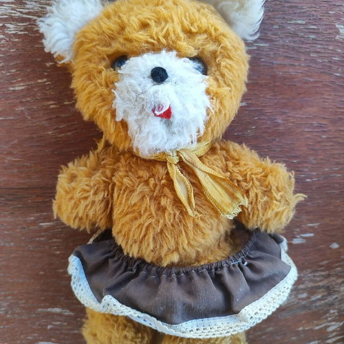 Vintage 80's plush teddy bear used