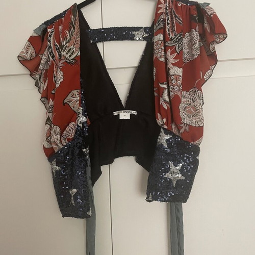Jerkis vest one size, like new, multicolor with sequins