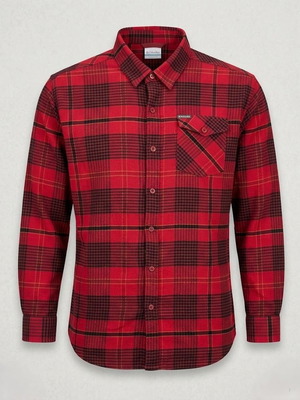 Columbia Men's Plaid Flannel Shirt XL Used Red/Black