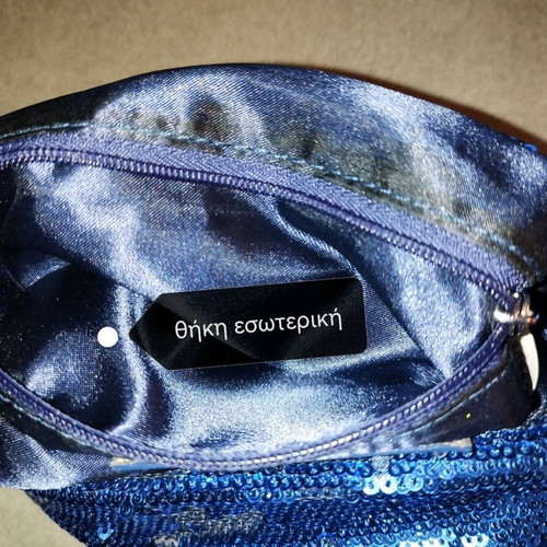 Benetton clutch bag blue hand-held like new, genuine