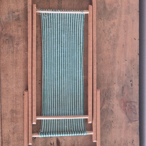 Vintage Mid-Century Miniature Transat Beach Chair Model