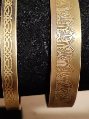 Bracelets set of 2 bronze with engraving like new