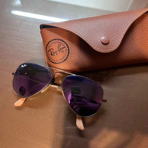 Ray Ban sunglasses like new, purple and silver