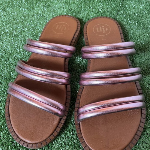 TFP The Fashion Project Leather Sandals Metallic Pink like new, size 37
