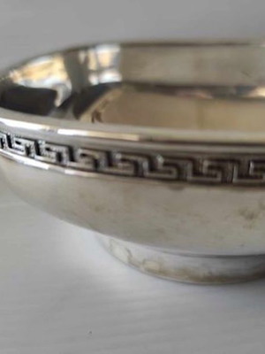 Silver-plated serving bowl used