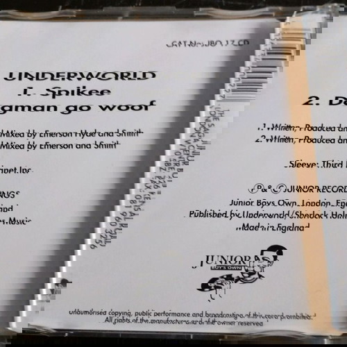 Underworld Spikee/Dogman Go Woof CD single σαν καινούργιο, ηλεκτρονική