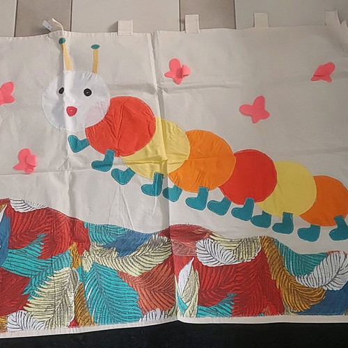 Children's curtain with caterpillar design, new