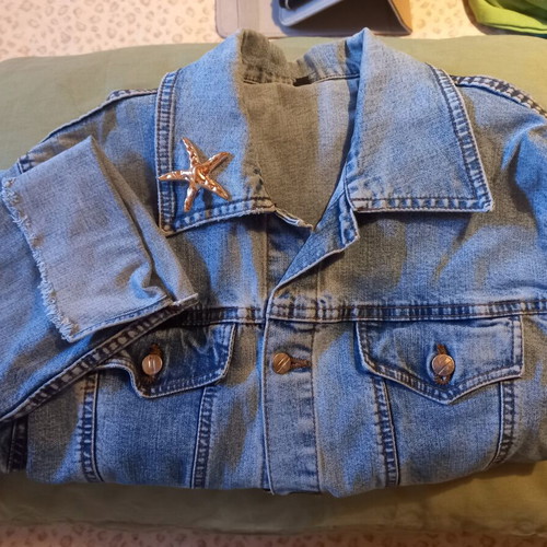 Women Blue Jean Jacket A-Style like new, size L