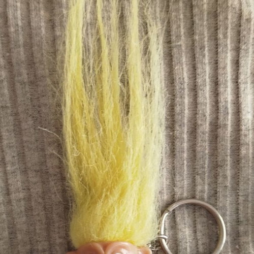 Vintage Evhoulis keychain used, yellow, pencil decor