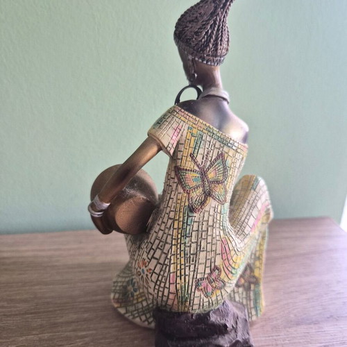 Decorative figurine African woman with jug used