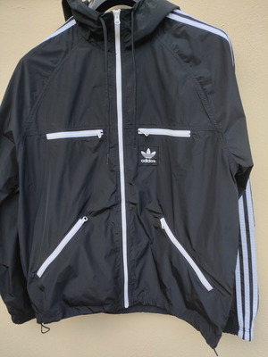 Adidas Originals Adicolor Classics Αντιανεμικό μπουφάν καινούργιο, μαύρο και άσπρο, μέγεθος M