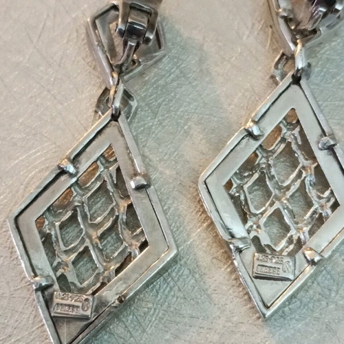 Lalaunis A21 925 silver earrings vintage with clips used
