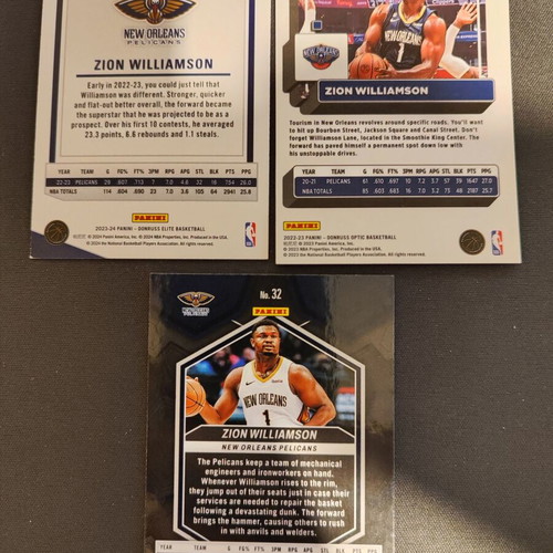 Zion Williamson cards like new, pack of 6 Panini Mosaic and more