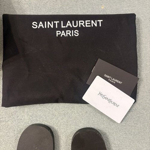 YSL flat sandals like new, leather, black and brown