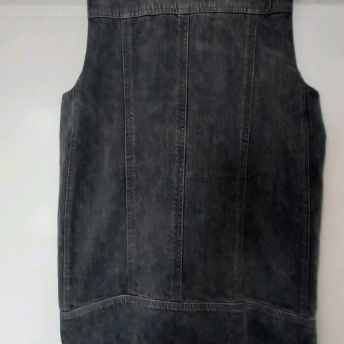 DKNY sleeveless denim jacket like new, oversized, long, gray