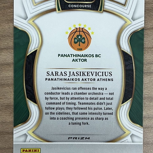 2025-26 Panini Select Euroleague Basketball Saras Jasikevicius Silver Card like new