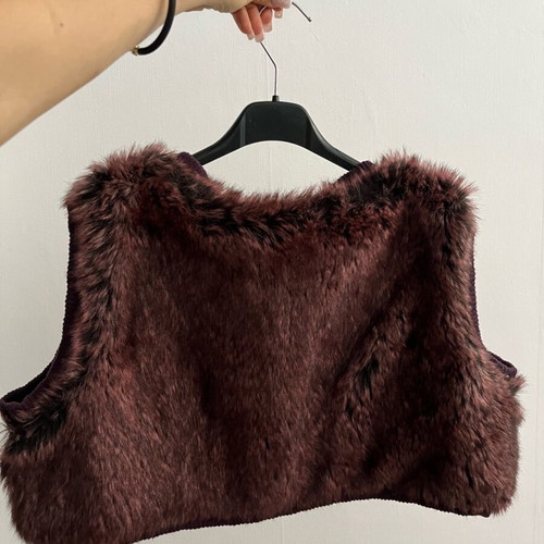 Fur bolero Doca used, purple no s-m