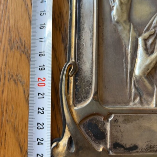 Art Deco Paris religious image used, silver copper bronze