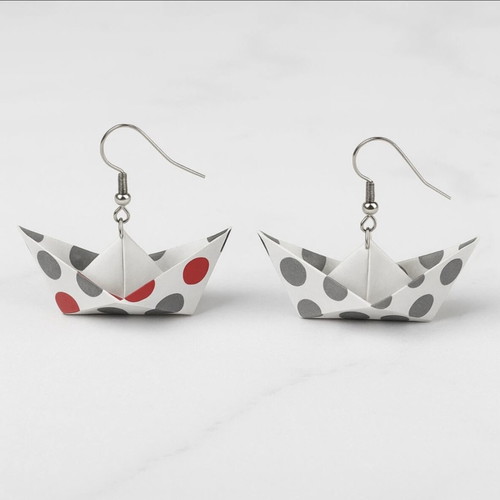 Handmade boat earrings with 925 silver, new