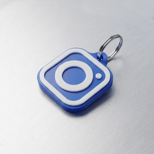 3D-Printed Instagram Keychain with NFC Chip made to order, multicolor
