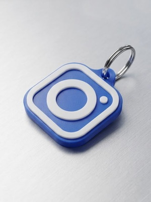 3D-Printed Instagram Keychain with NFC Chip made to order, multicolor