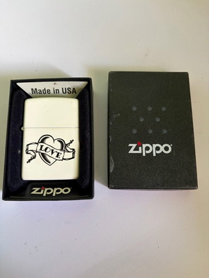 Zippo Love White lighter used