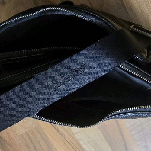 Men's leather shoulder bag ART like new, black