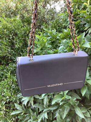Valentino τσάντα ώμου μεταχειρισμένη, μπλε μαύρο τεχνητό δέρμα