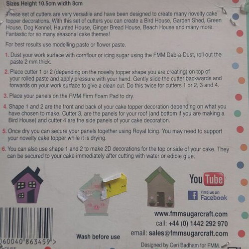 FMM Sugarcraft Cutter Sets Cute Car and More Than A Bird House new