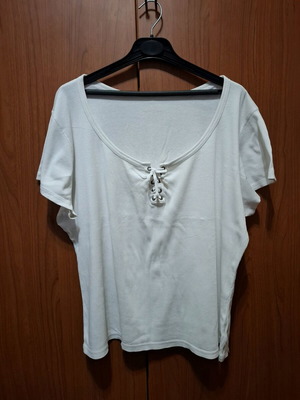 Cotton blouse used, white, size XL