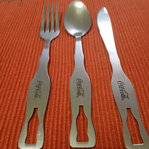 Collectible Coca Cola knife, fork, spoon set like new