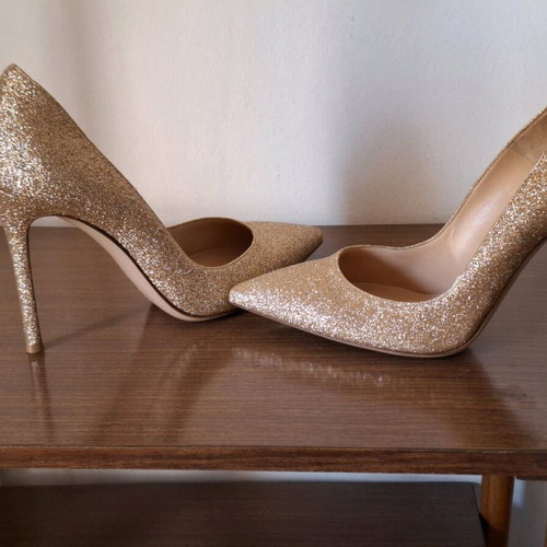Gianvito Rossi heels used, gold, size 38.5