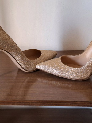 Gianvito Rossi heels used, gold, size 38.5