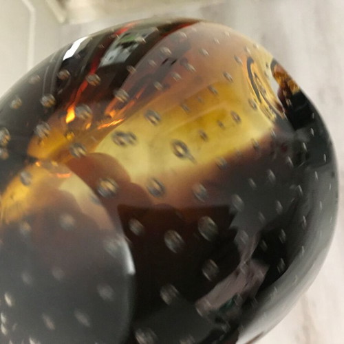 Murano glass art bowl honey colored like new