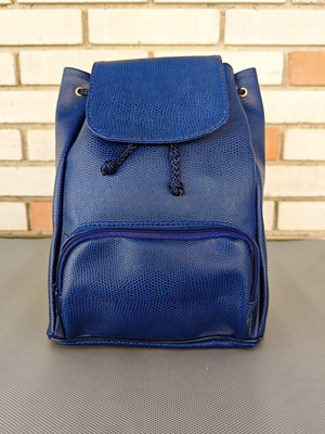 Vichy women's blue backpack with faux-leather texture