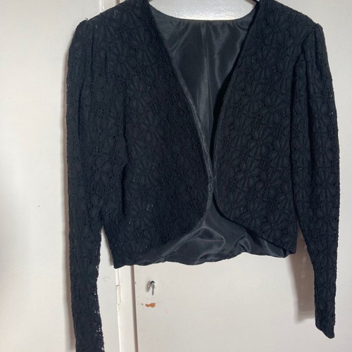 Black lace crop vintage jacket new, one size