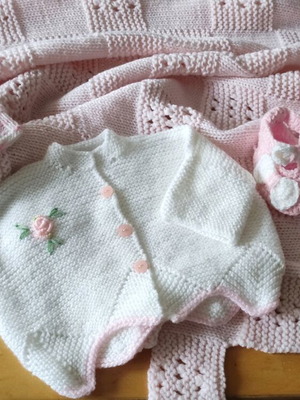 Σετ ρούχων για νεογέννητο νέο, χειροποίητο πλεκτό με μαλλί μερίνο