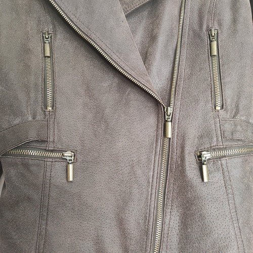 Leather jacket motorcycle style like new, brown, size L